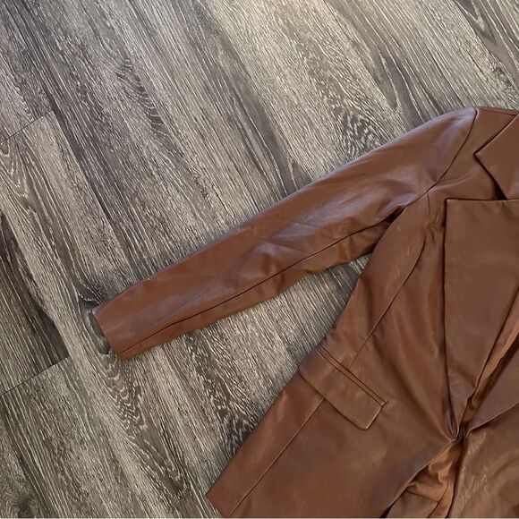 Naked Wardrobe Faux Leather Blazer - Picture 2 of 8
